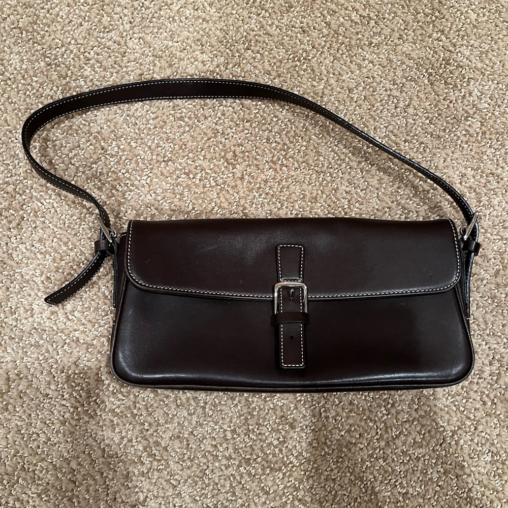 Coach baguette purse 7784 dark brown leather